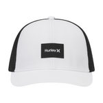 White and black Hurley cap on a white background