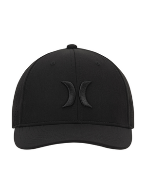 Black cap with Hurley logo on a white background