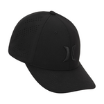 Black cap with a logo on a white background