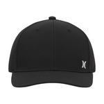 Black cap with a logo on a white background