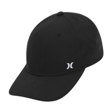 Black cap with a logo on a white background