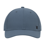 Blue cap with a brand logo on a white background