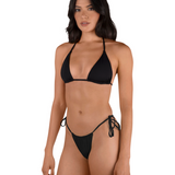 Solid Slider Tie Side Cheeky Bikini Bottom