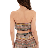 Chevron Knit Tube Bikini Top