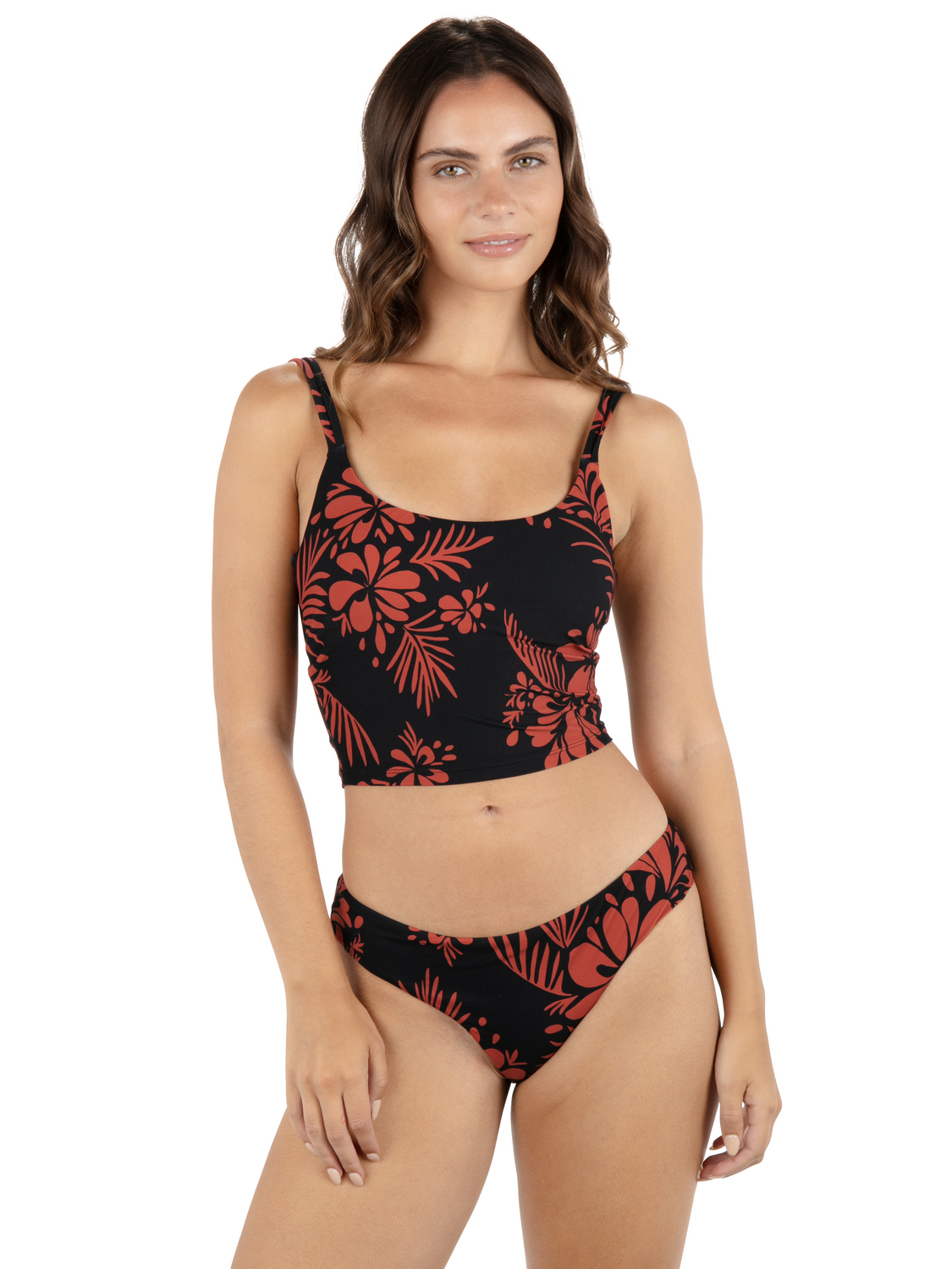 Hidden Tropical Banded Moderate Bikini Bottom