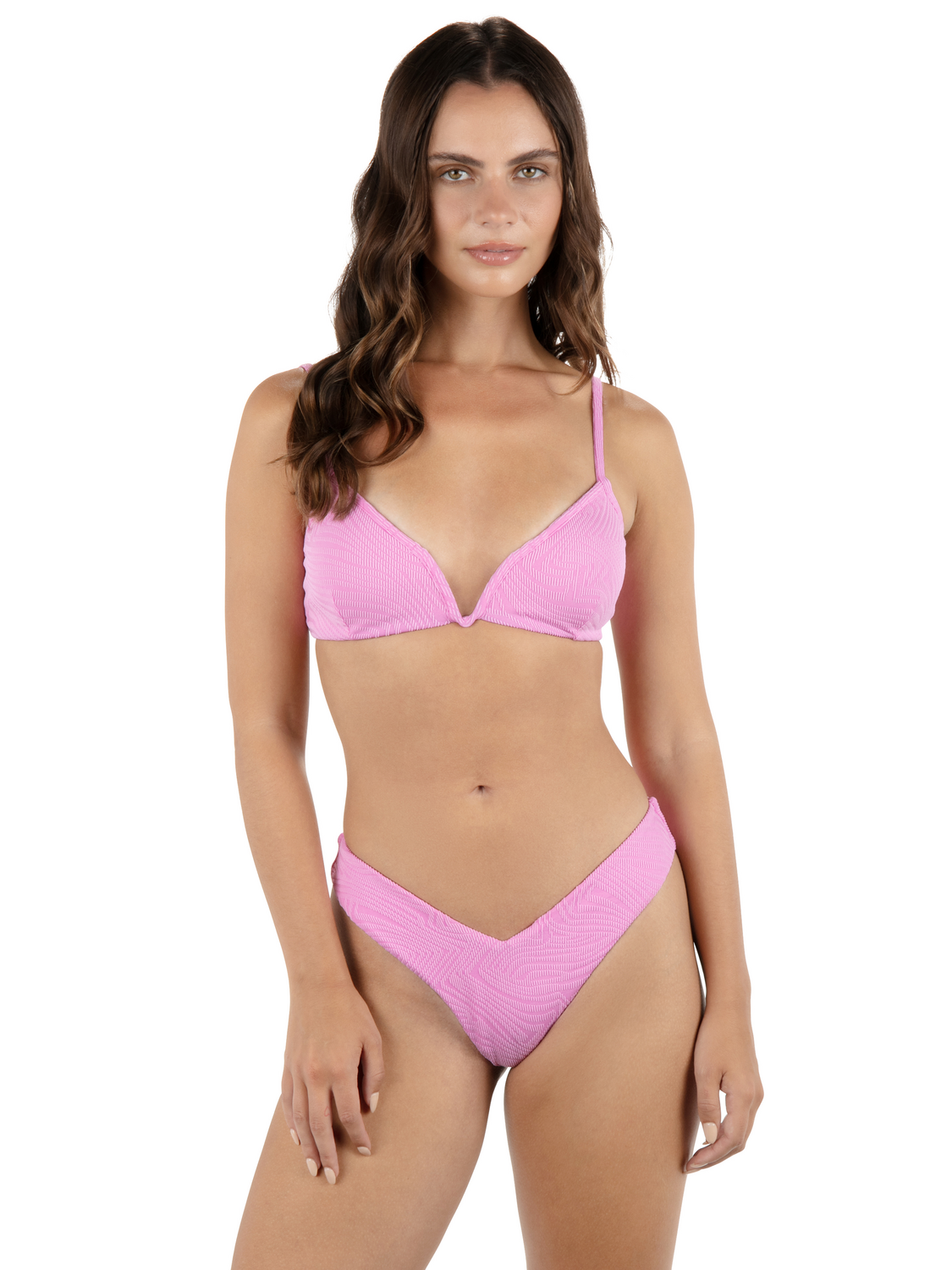 New Wave Jacquard V Bralette Bikini Top