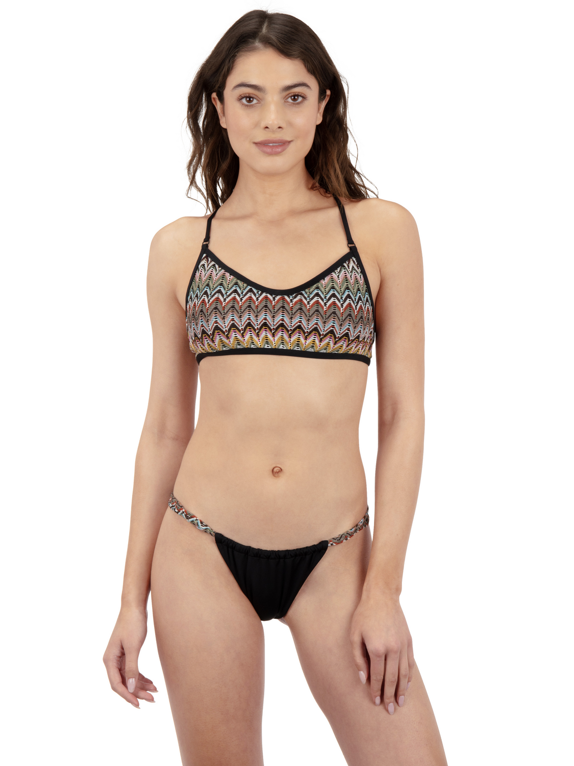 Chevron Knit Cheeky Bikini Bottom