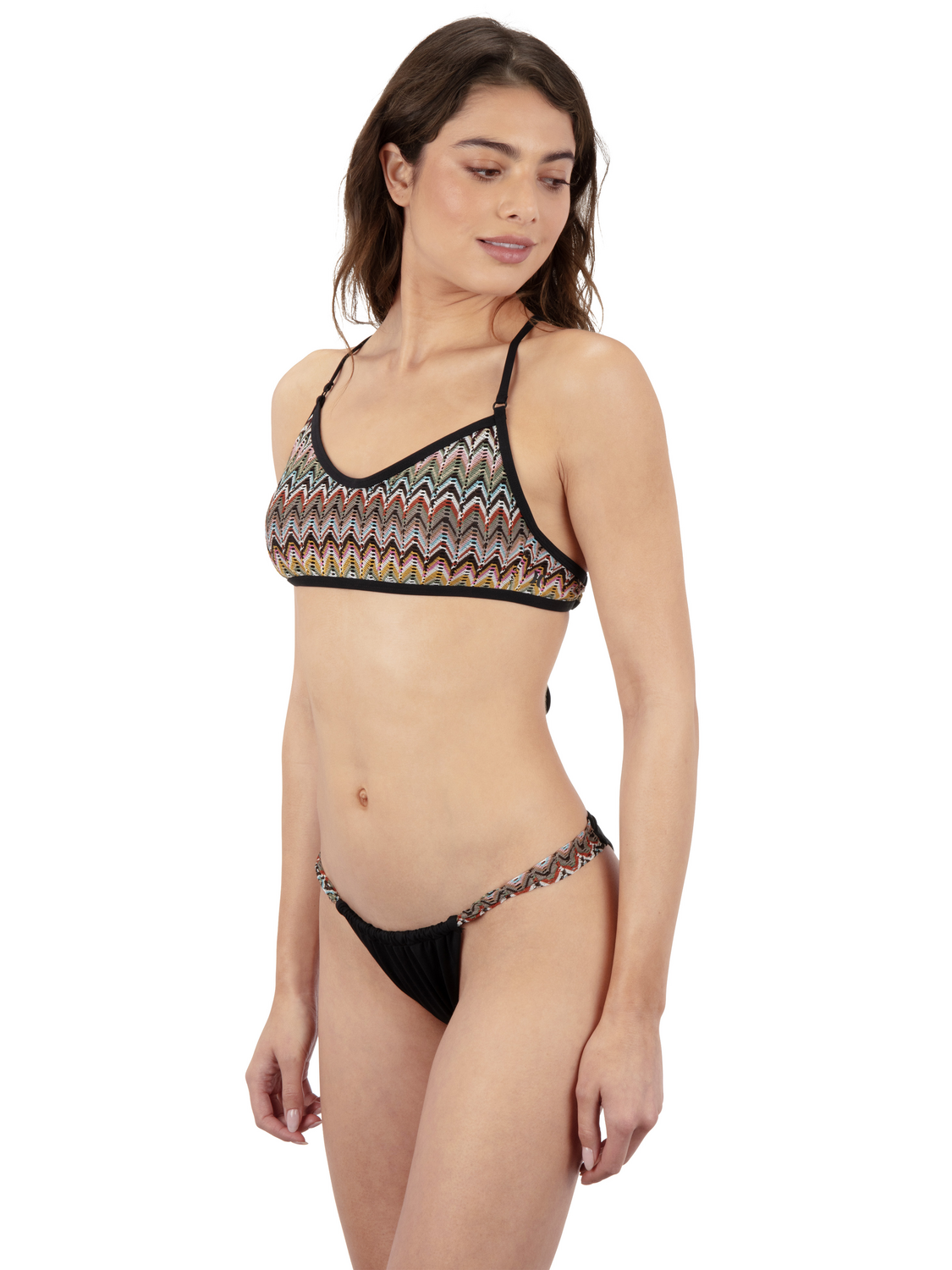 Chevron Knit Cheeky Bikini Bottom