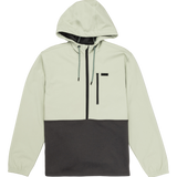 Light green and black hooded jacket on a white background