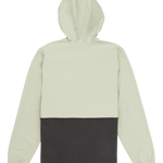 Light green jacket with a black panel on a white background