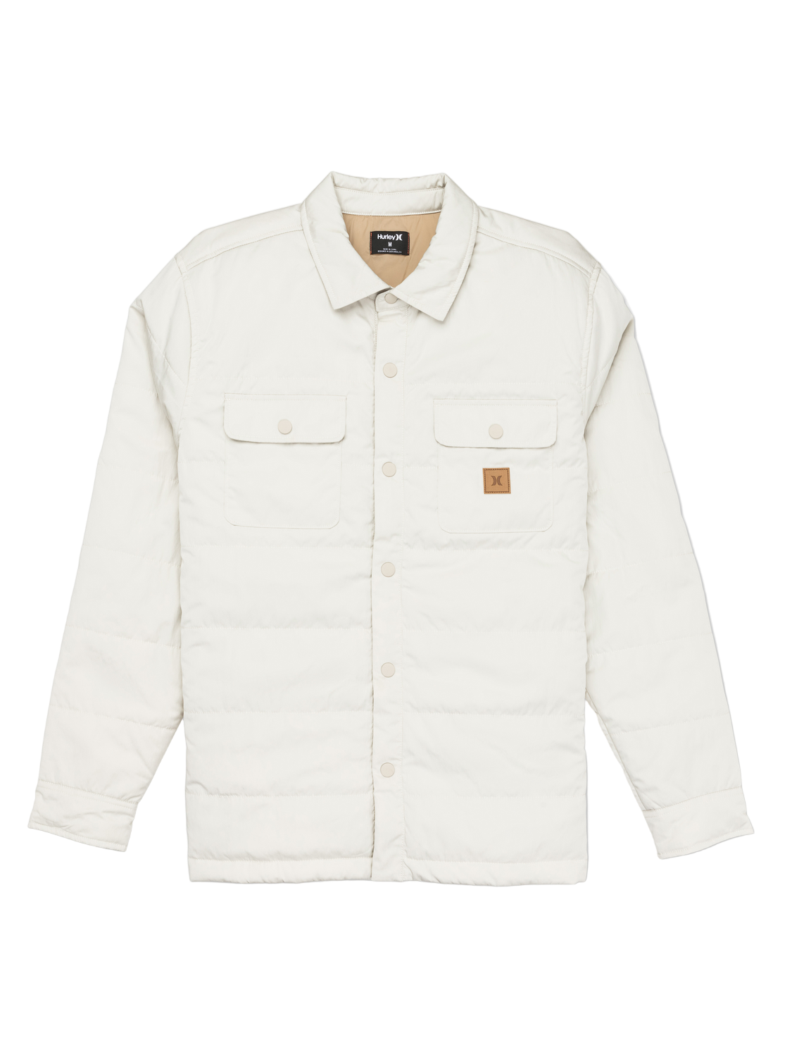 White jacket with Hurley logo on a white background