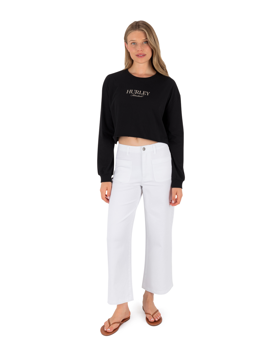 Floreal Long Sleeve Crop T-Shirt