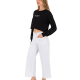Floreal Long Sleeve Crop T-Shirt