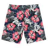 Floral patterned shorts on a white background