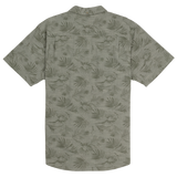 Green patterned shirt on a white background