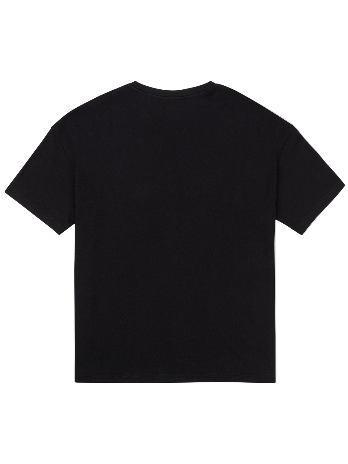 Black t-shirt on a white background