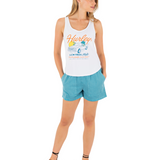 Palm Tree Auto Scoop Hem Tank