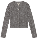 Gray textured cardigan on a white background