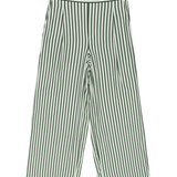 Green and white striped pants on a white background