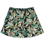 Skirt with tropical leaf pattern on a white background