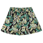 Skirt with tropical floral pattern on a white background