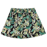 Skirt with tropical floral pattern on a white background