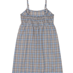 Plaid dress with thin straps on a white background