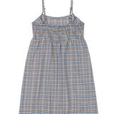 Plaid dress with thin straps on a white background