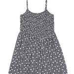 Black and white patterned dress on a white background