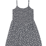 Black and white patterned dress on a white background