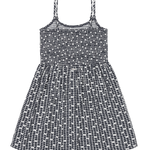 Black and white patterned dress on a white background