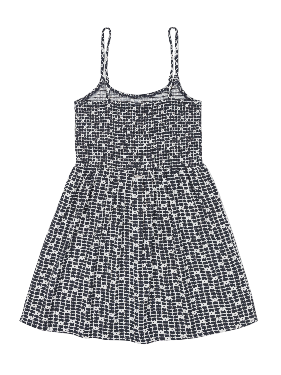 Black and white patterned dress on a white background