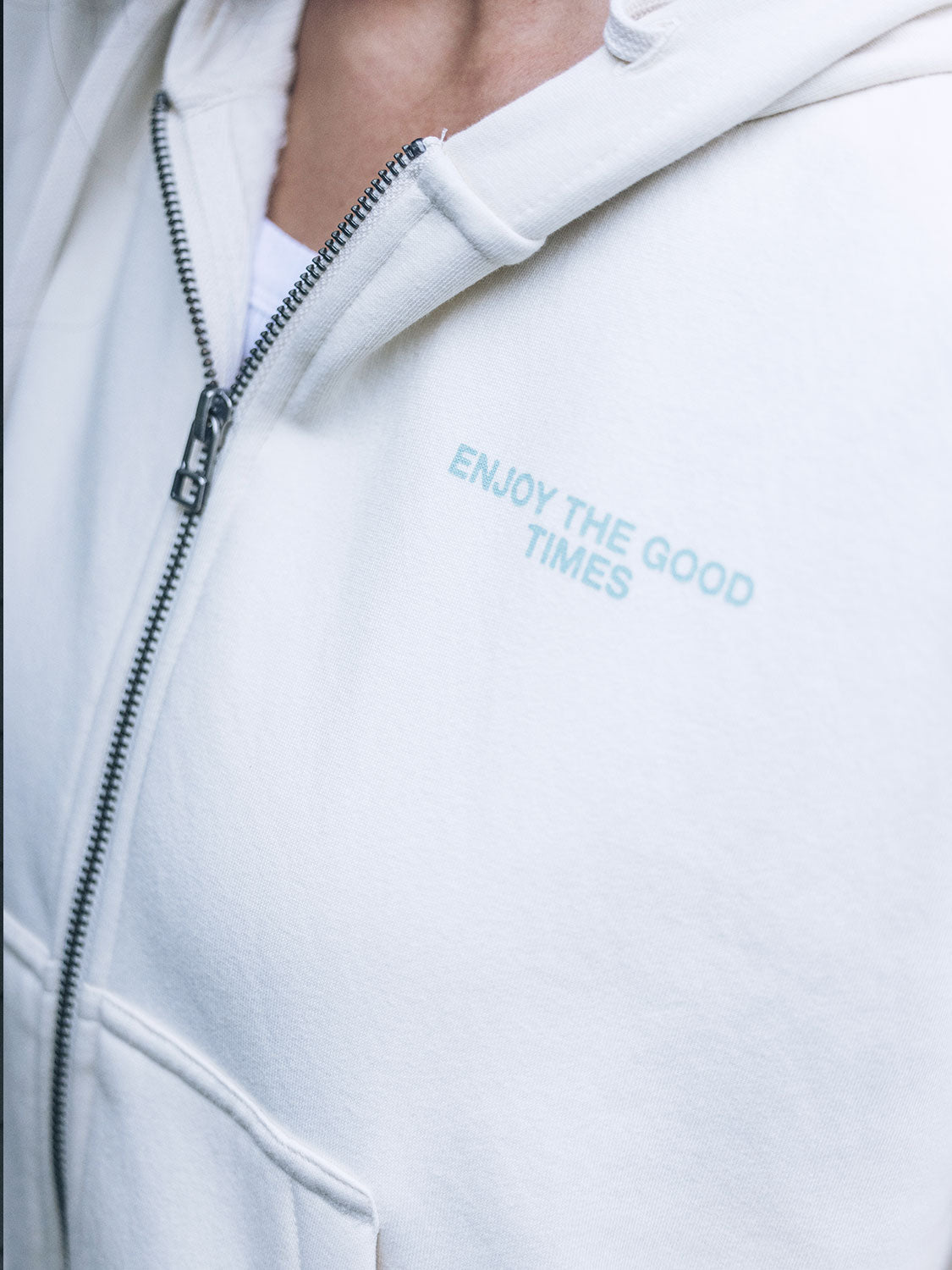 Enjoy The Good Crop Zip Hoodie