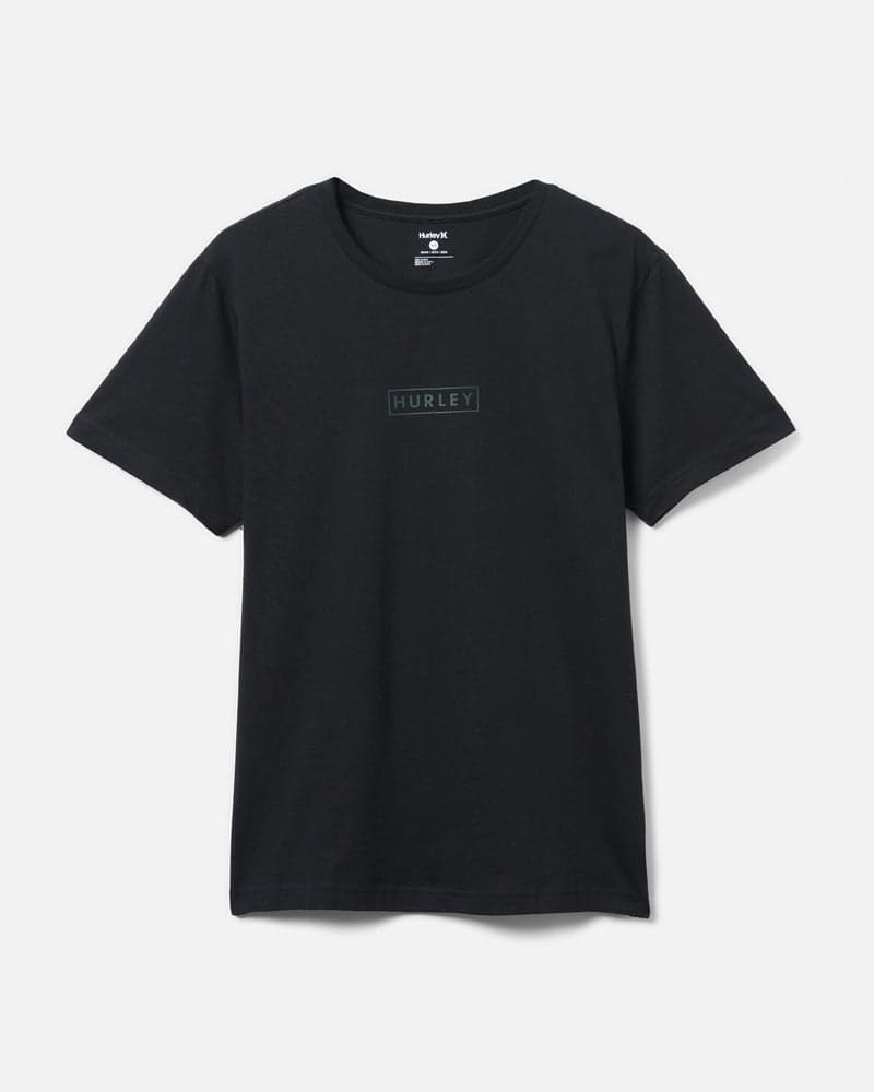 Black - Exist Boxed Logo Cotton Jersey Graphic Tee | Hurley