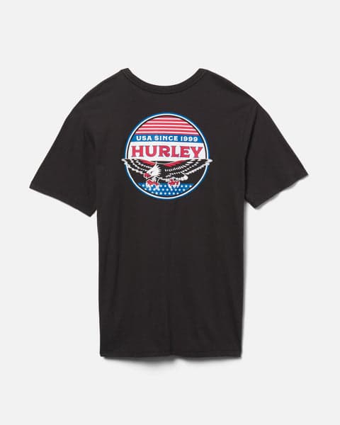 Black - Everyday Washed USA Eagle Short Sleeve T-Shirt | Hurley